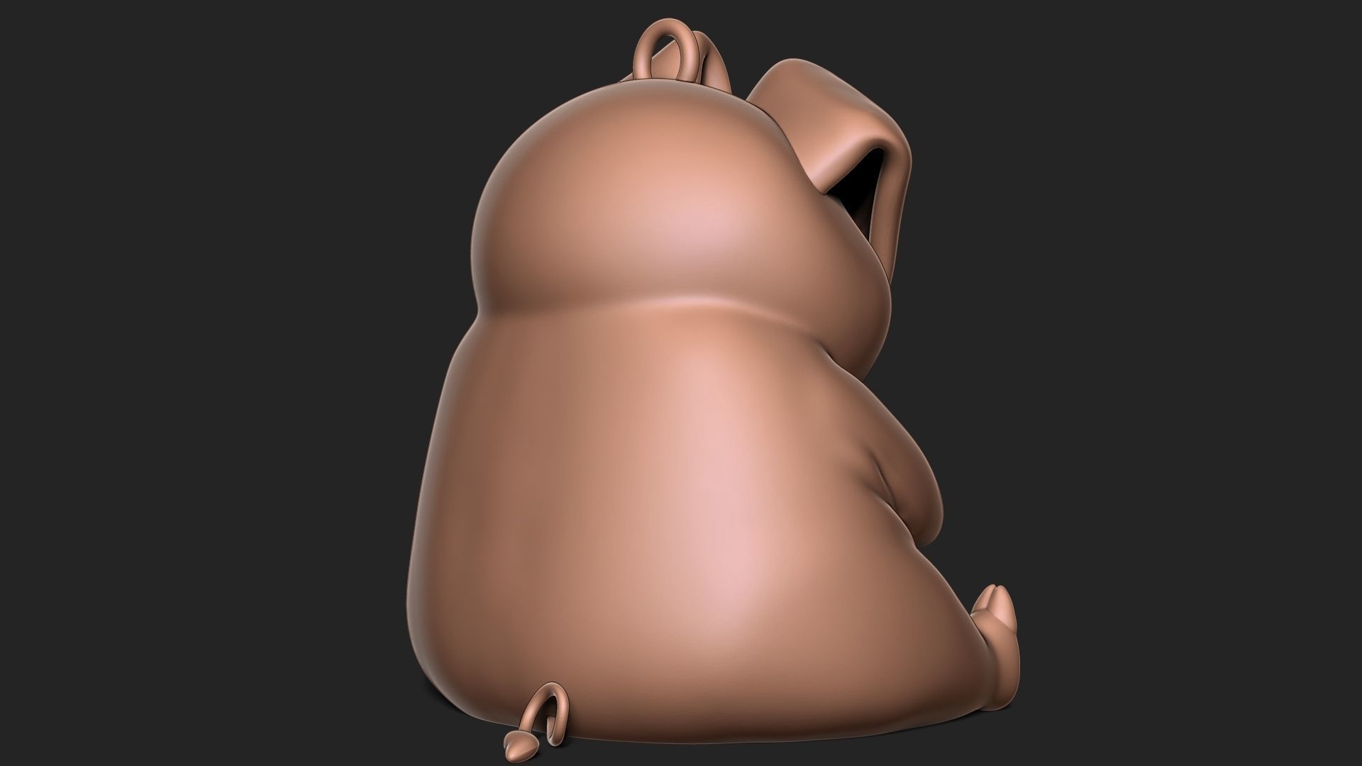 pig with banjo keychain  3D print model_4