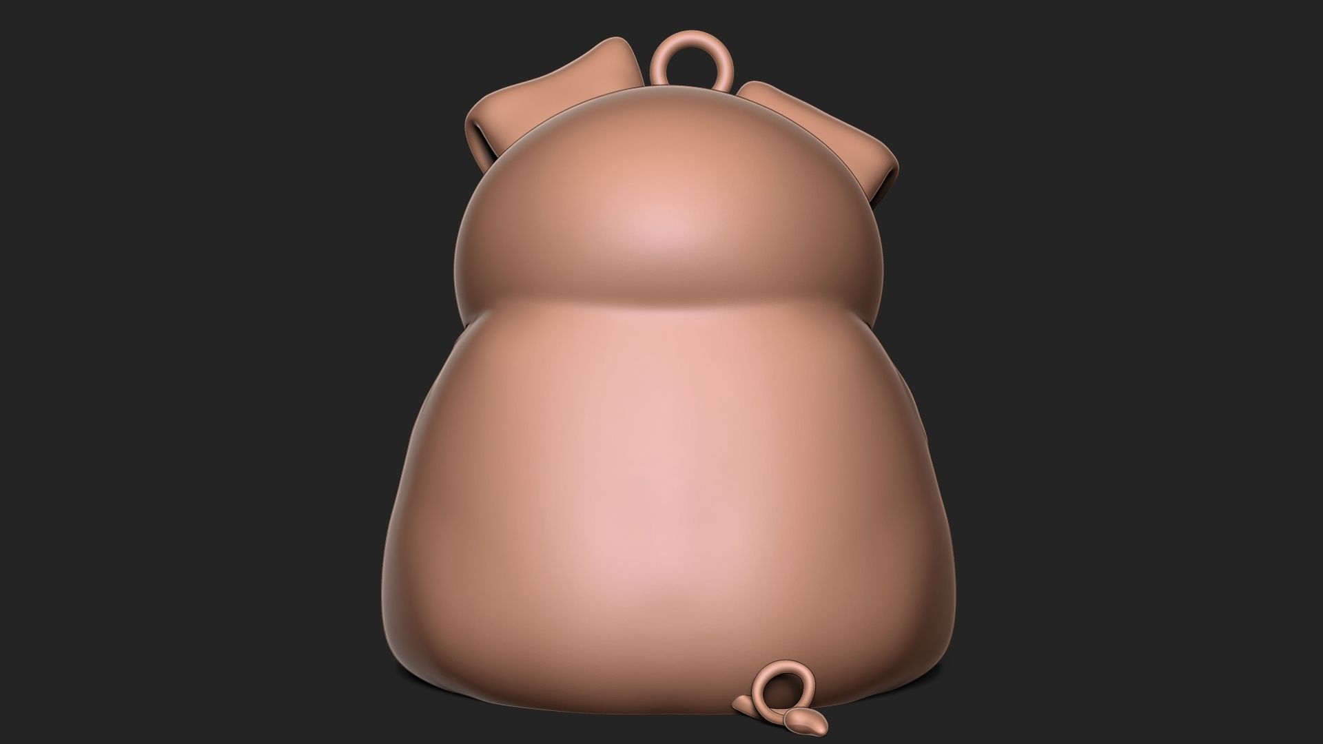 pig with banjo keychain  3D print model_5