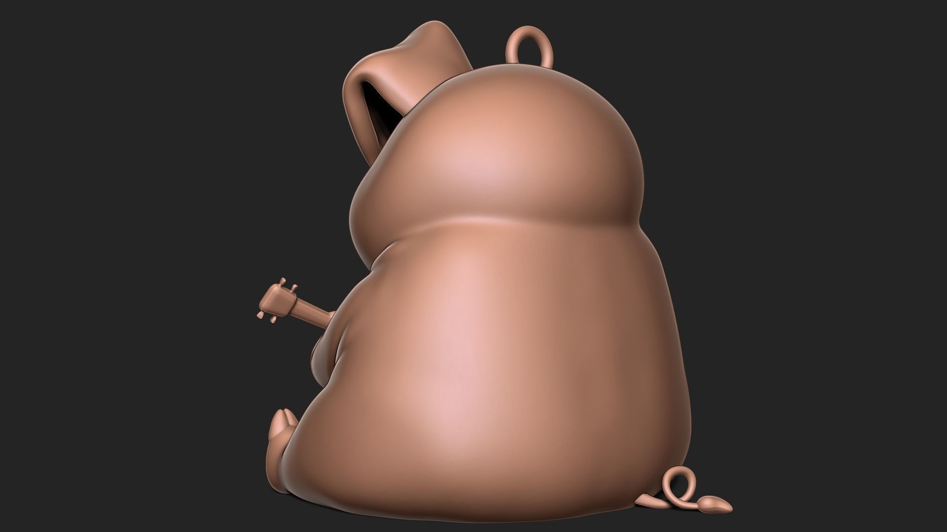 pig with banjo keychain  3D print model_6