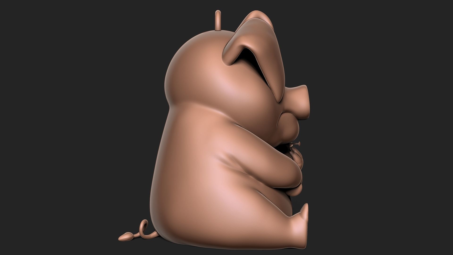 Angry pig keychain 3D print model_7