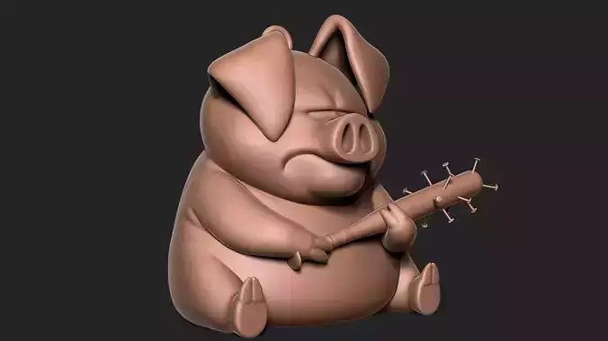 Angry pig keychain