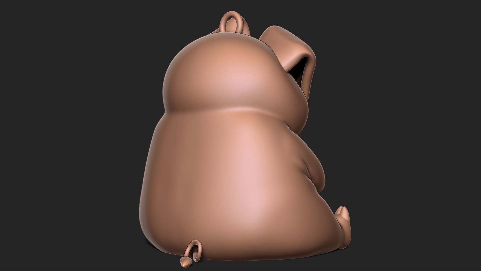 Angry pig keychain 3D print model_6