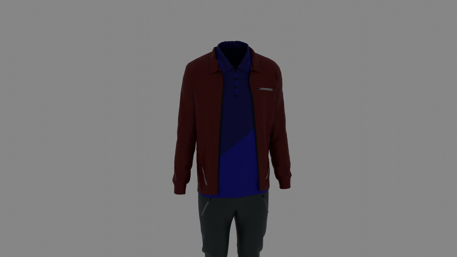 Man Clothes Low-poly 3D model_6