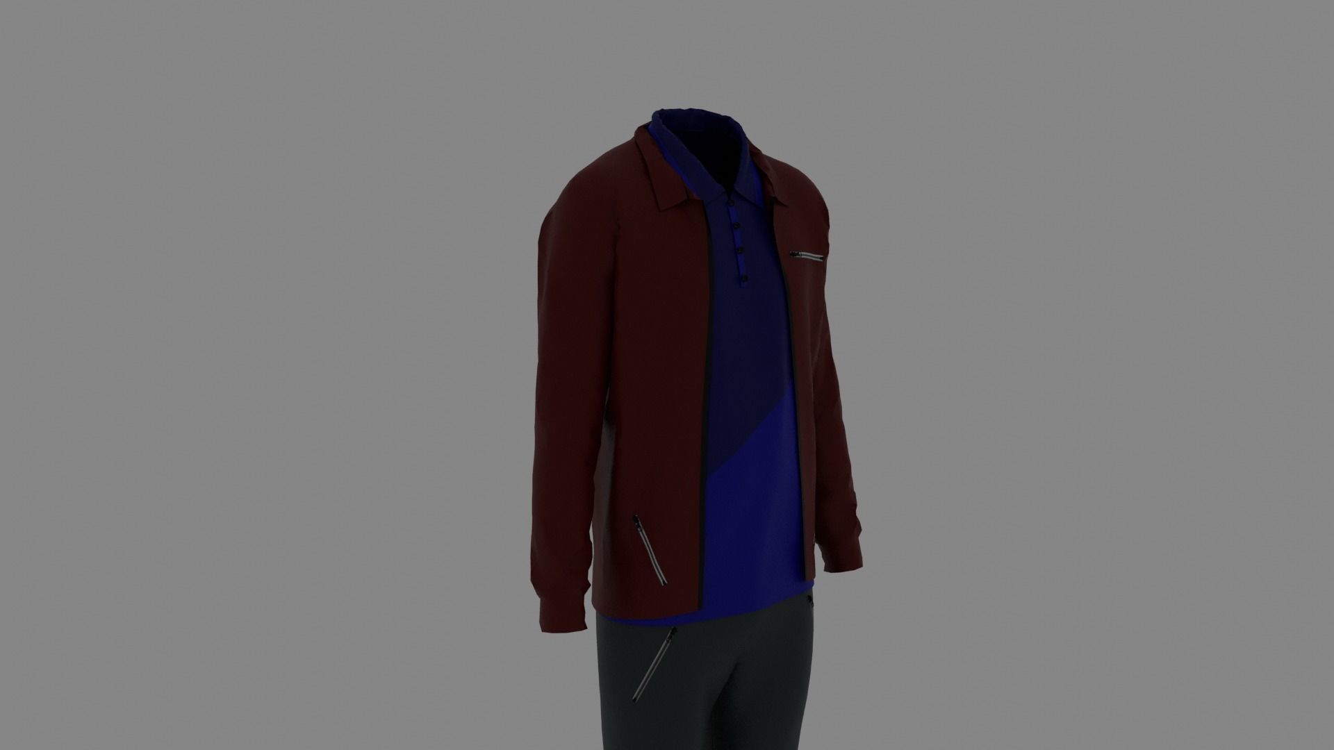 Man Clothes Low-poly 3D model_2