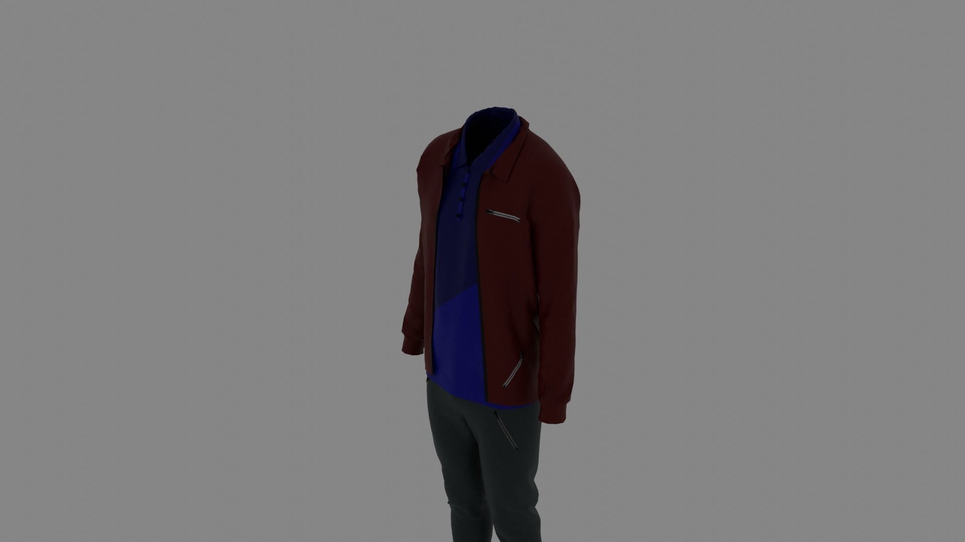 Man Clothes Low-poly 3D model_4
