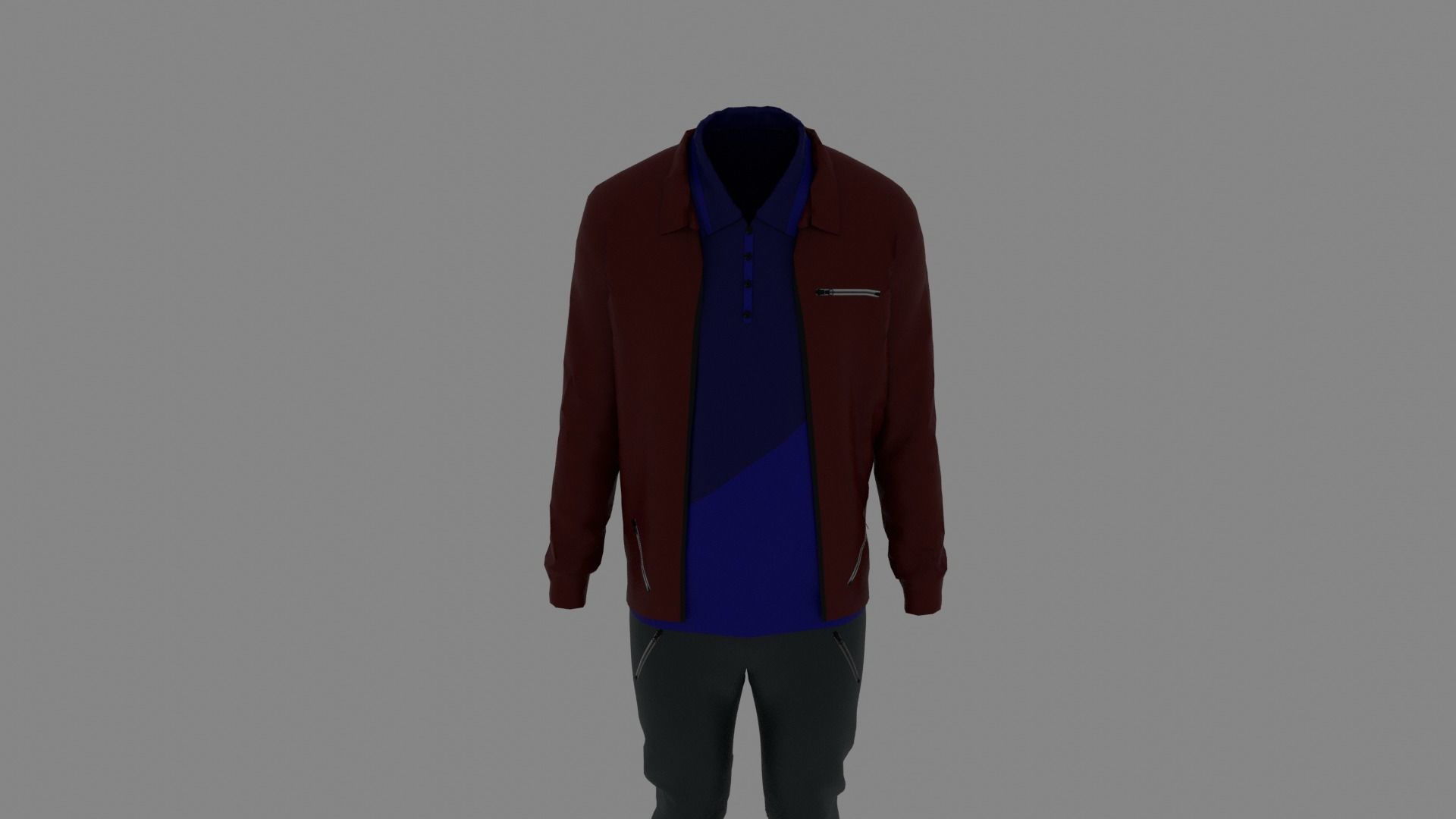Man Clothes Low-poly 3D model_3