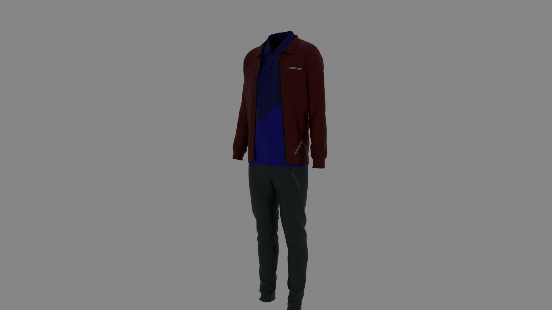 Man Clothes Low-poly 3D model_1