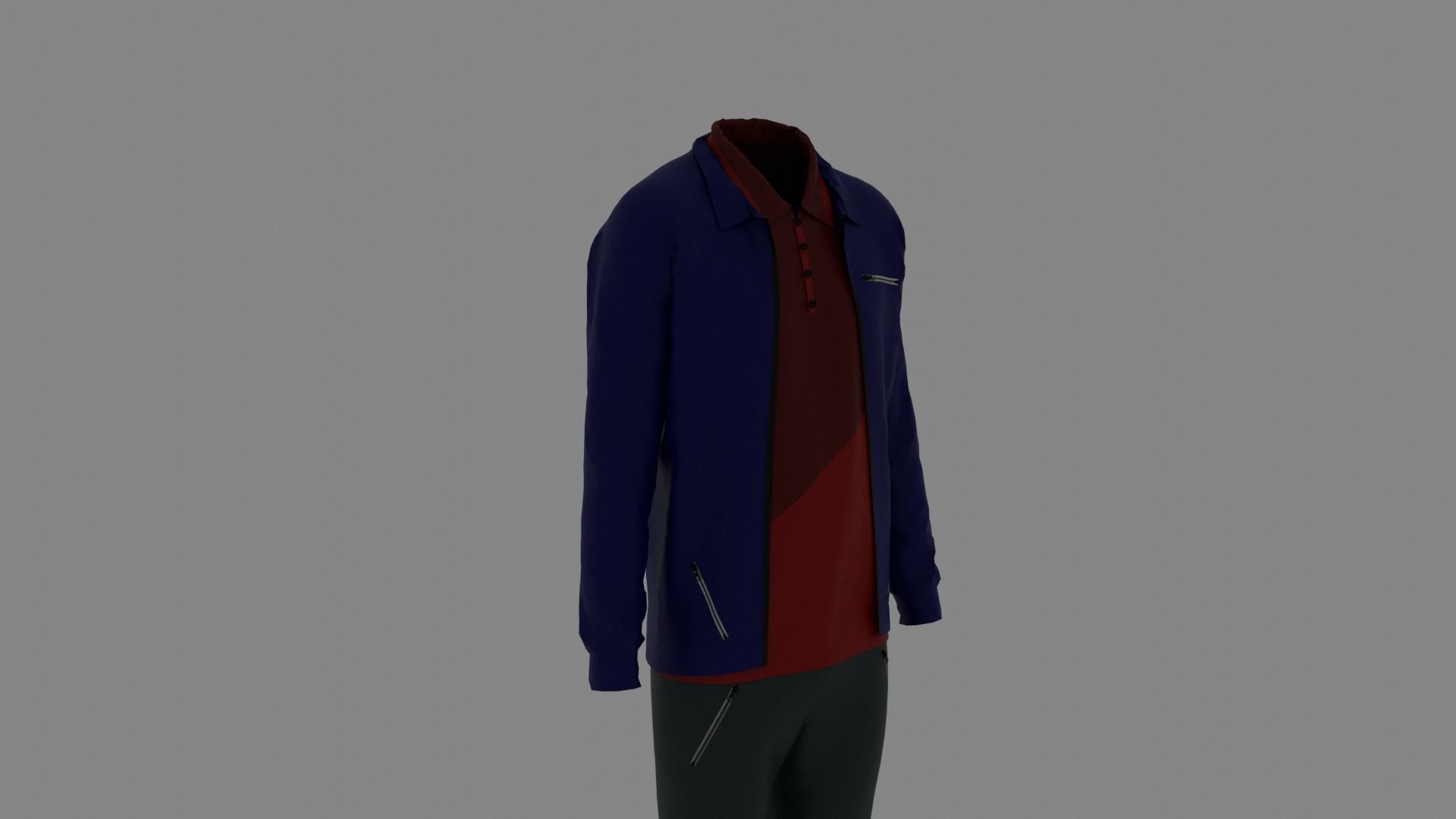 Man Clothes Low-poly 3D model_2