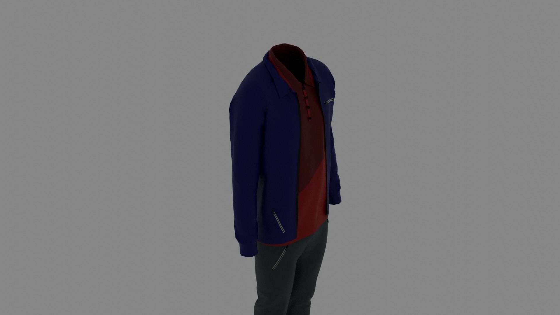 Man Clothes Low-poly 3D model_5