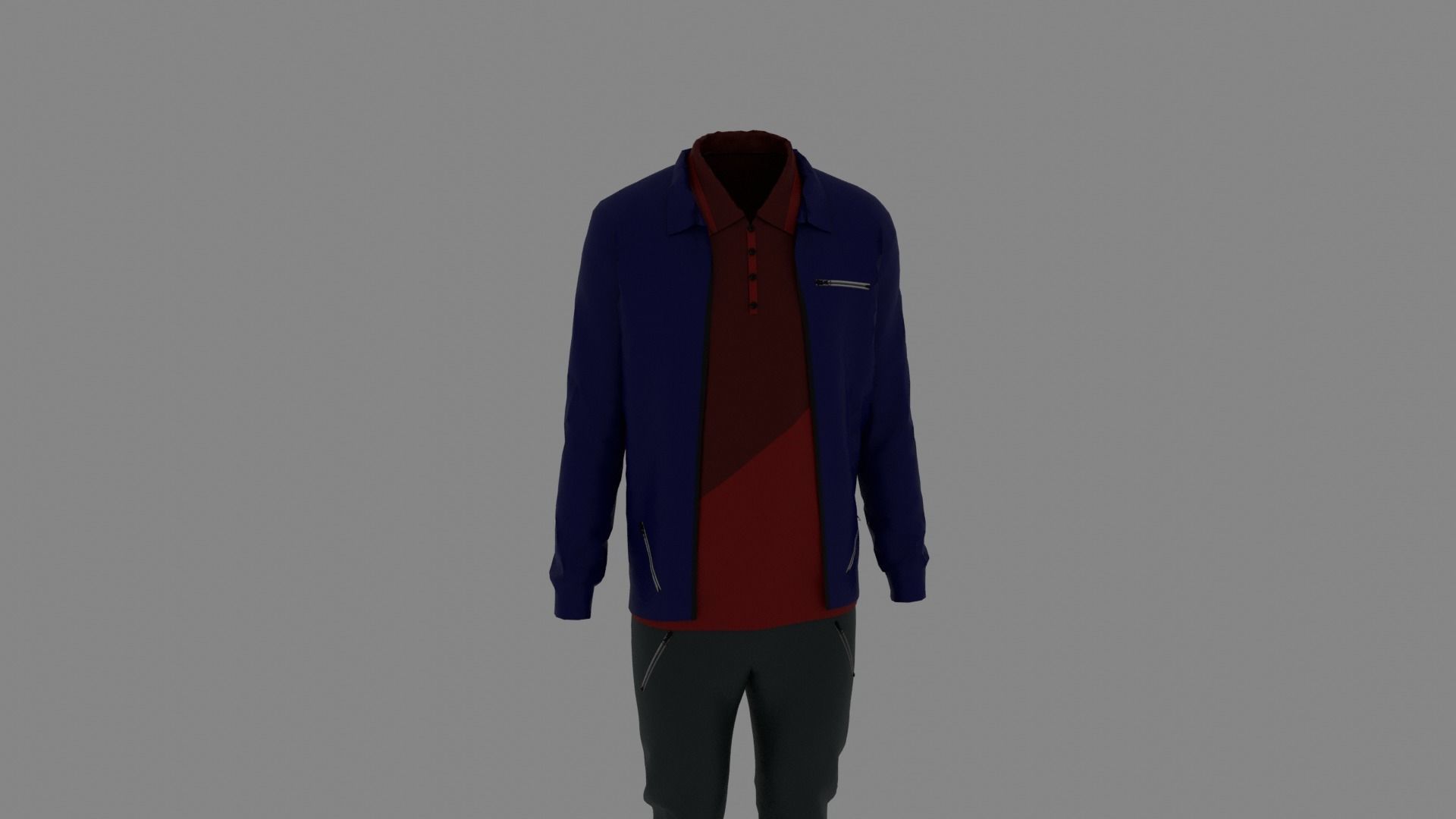 Man Clothes Low-poly 3D model_6
