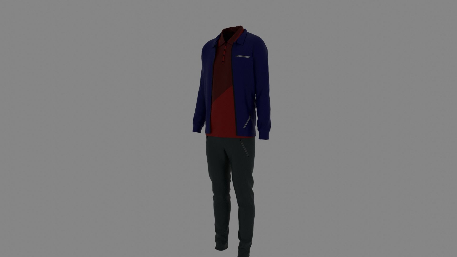 Man Clothes Low-poly 3D model_1