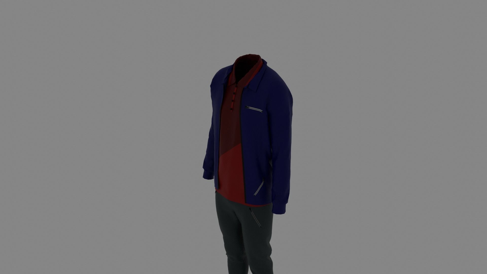 Man Clothes Low-poly 3D model_4