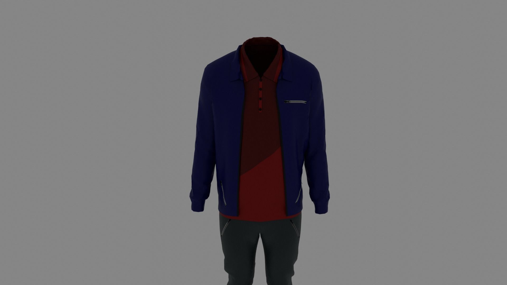 Man Clothes Low-poly 3D model_3