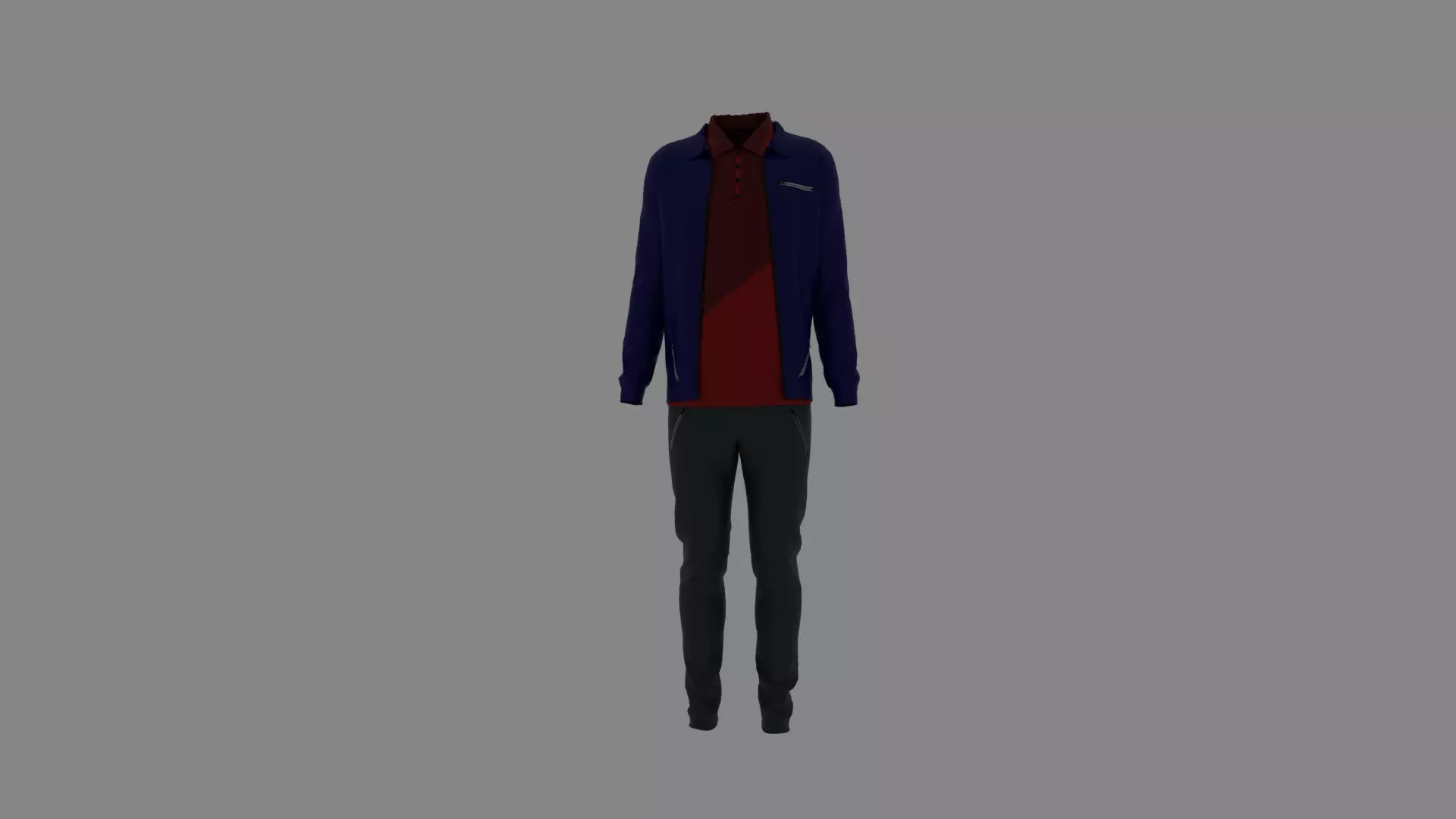Man Clothes Low-poly 3D model_0
