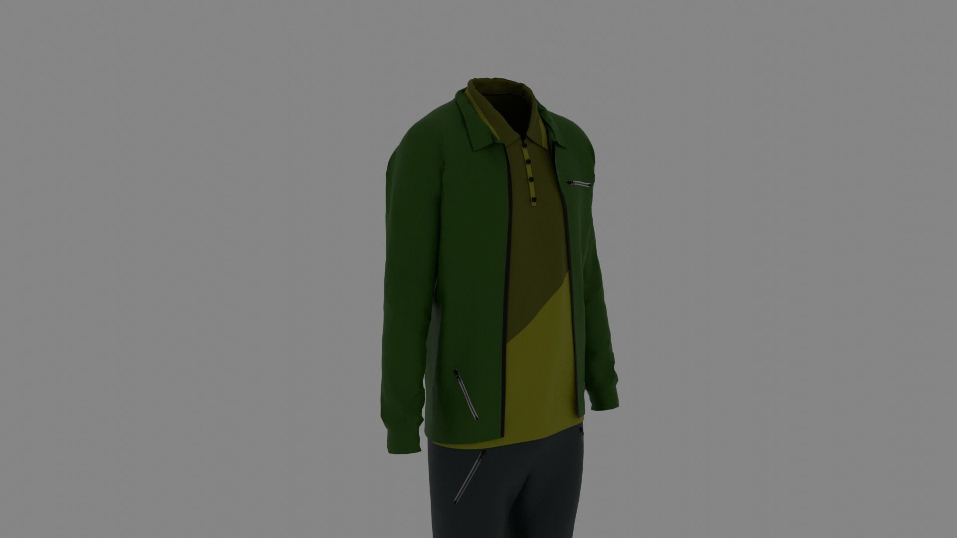 Man Clothes Low-poly 3D model_2