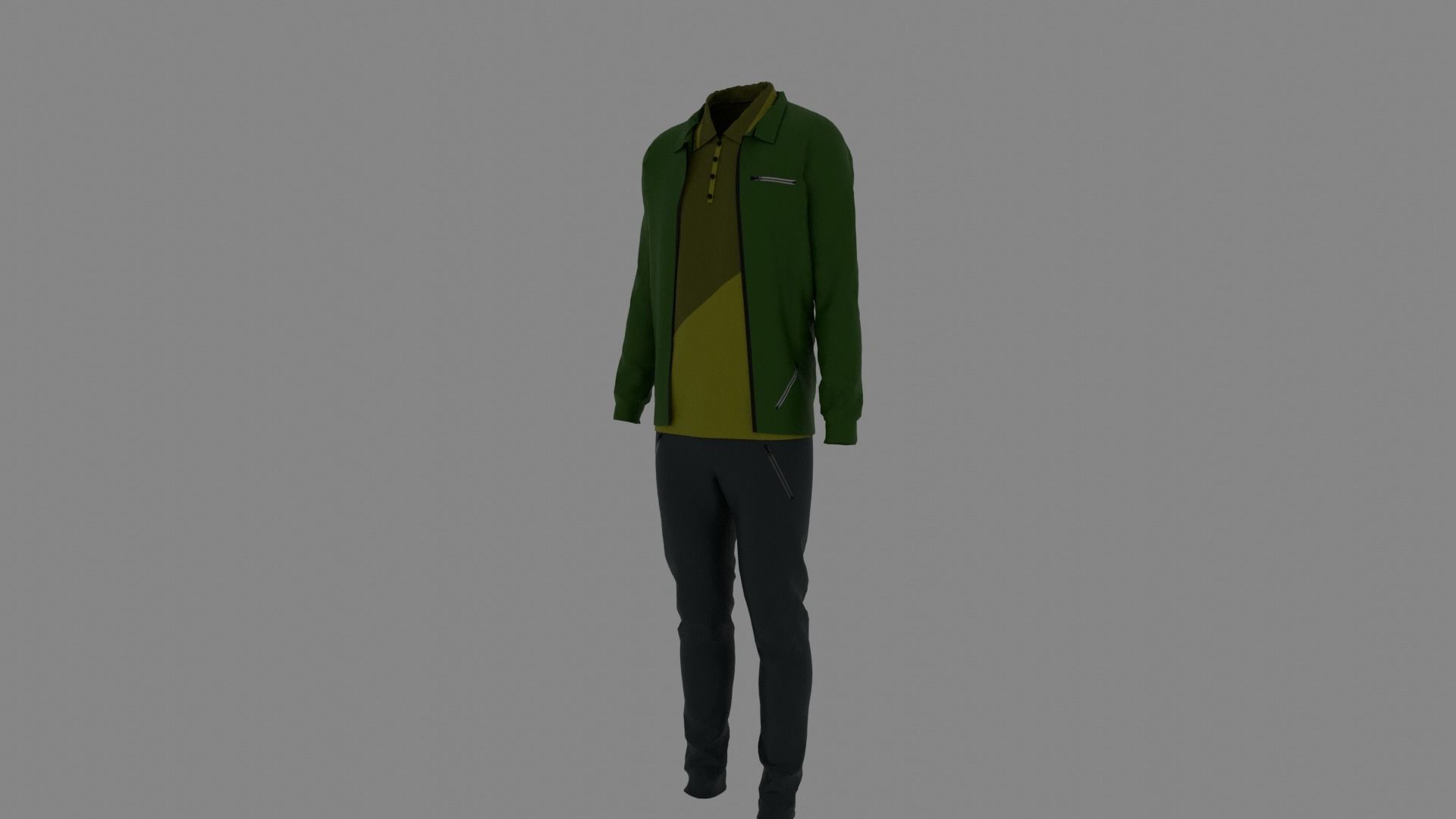 Man Clothes Low-poly 3D model_1