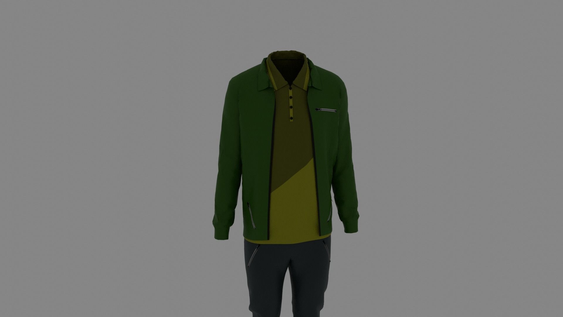 Man Clothes Low-poly 3D model_6