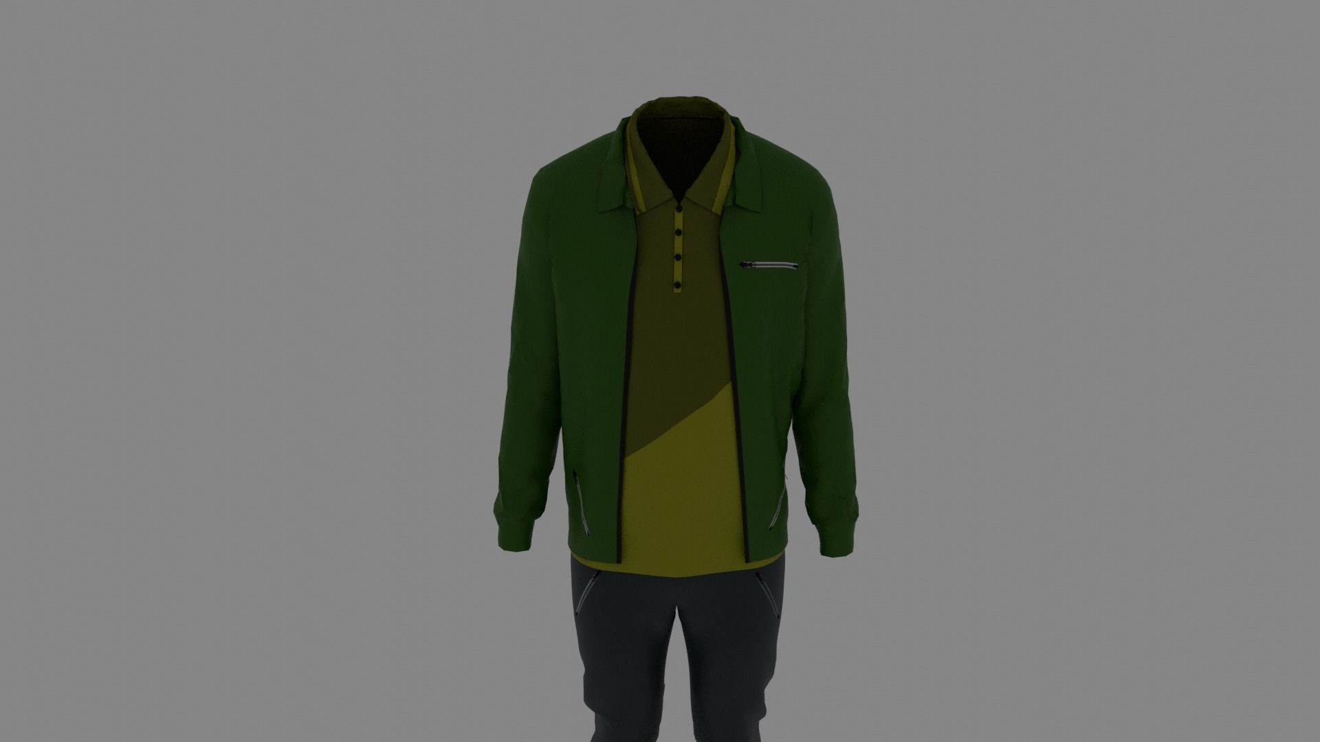 Man Clothes Low-poly 3D model_3
