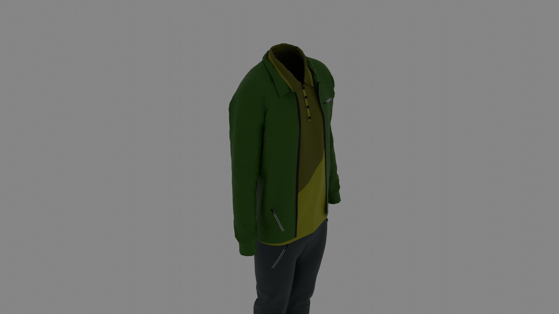 Man Clothes Low-poly 3D model_5