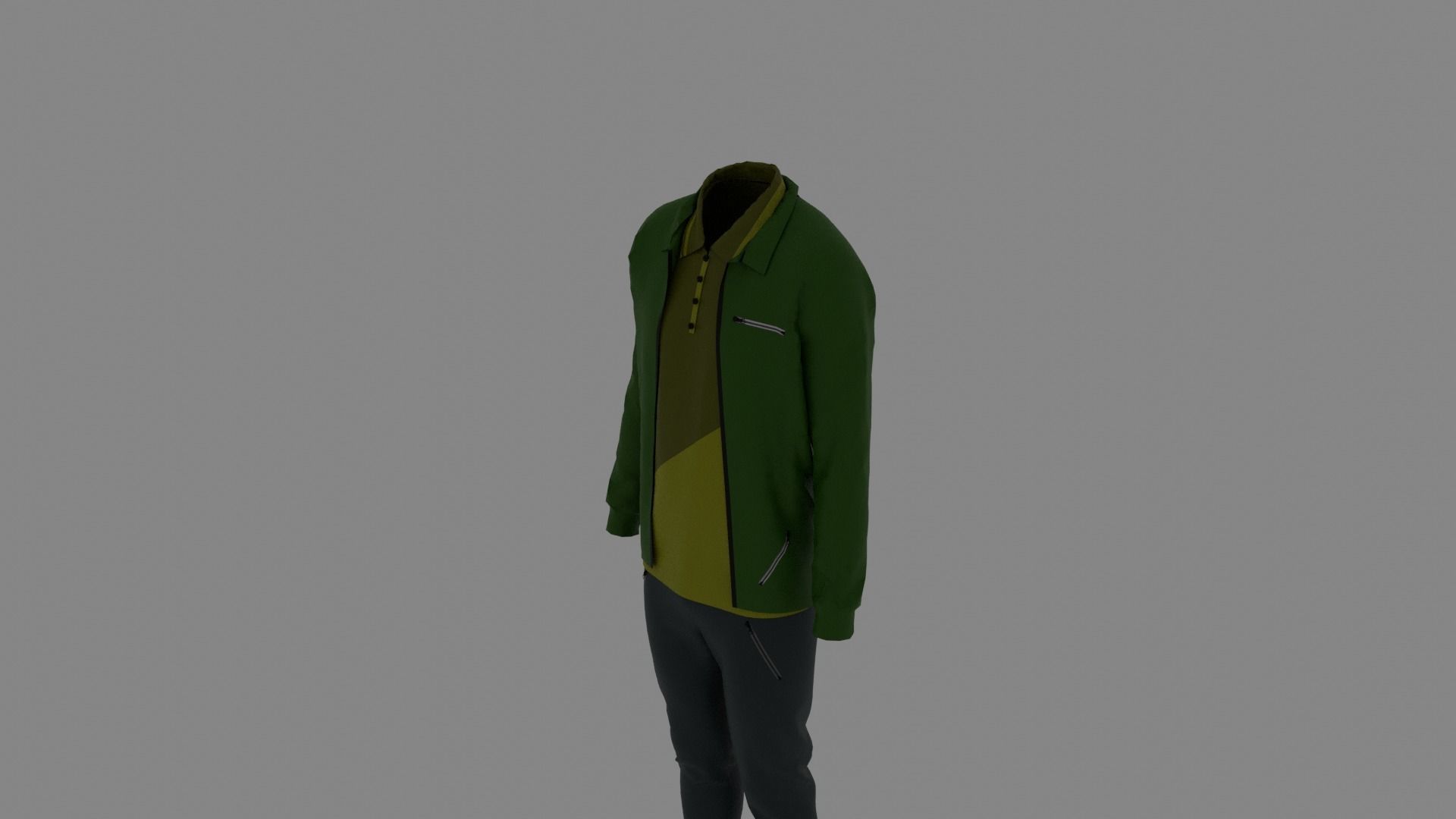 Man Clothes Low-poly 3D model_4