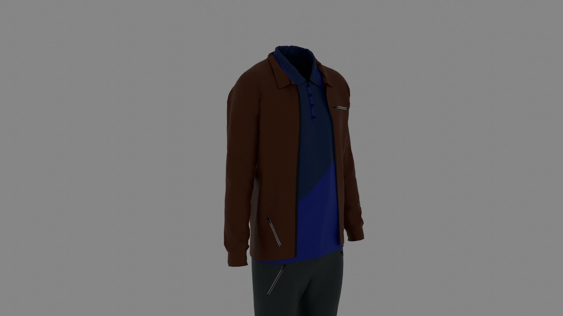 Man Clothes Low-poly 3D model_2