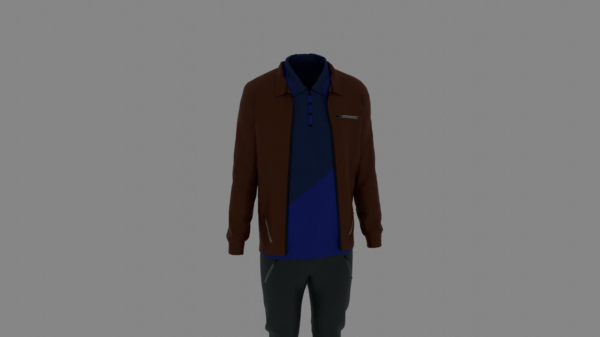 Man Clothes Low-poly 3D model_6