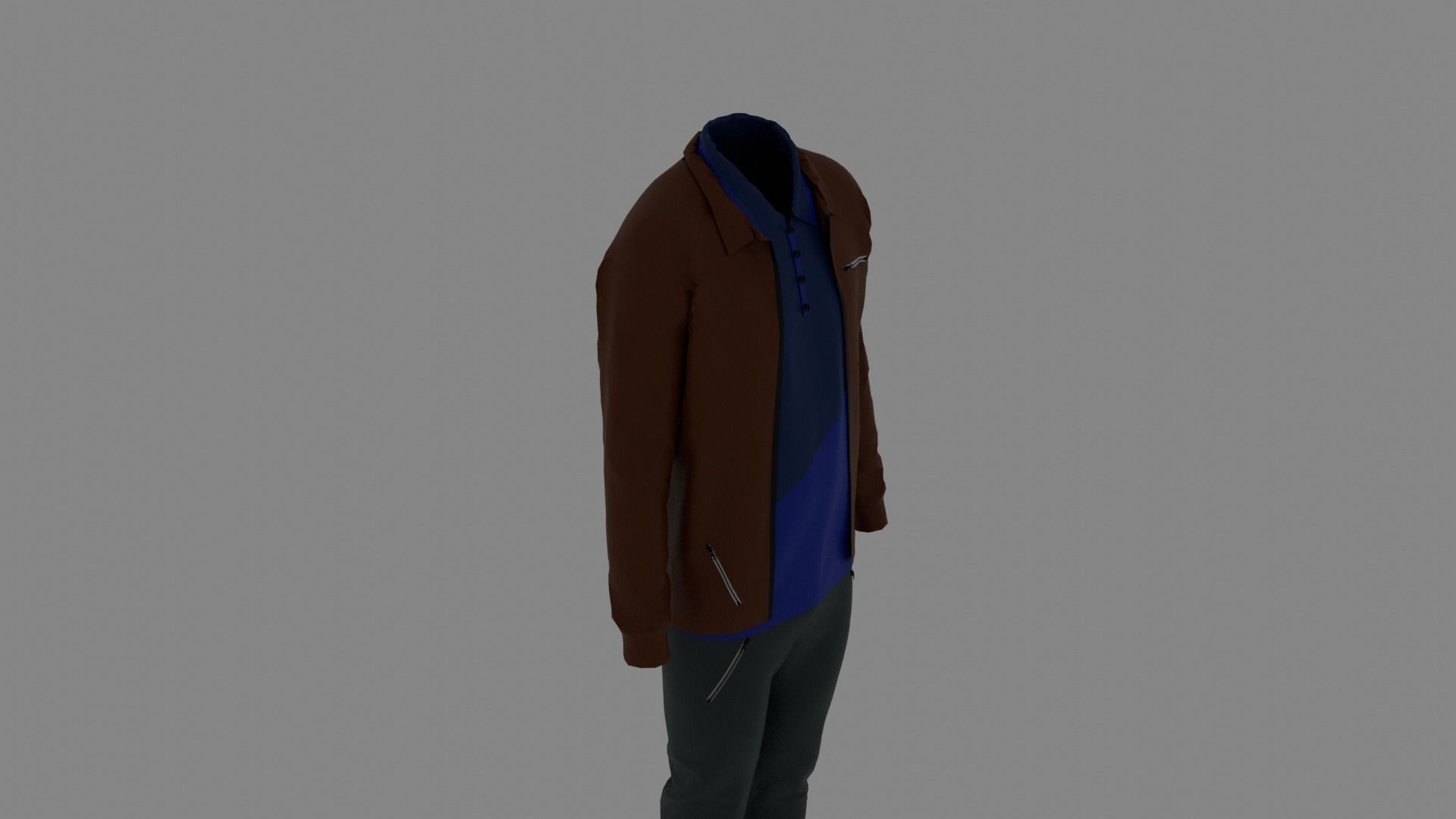 Man Clothes Low-poly 3D model_5