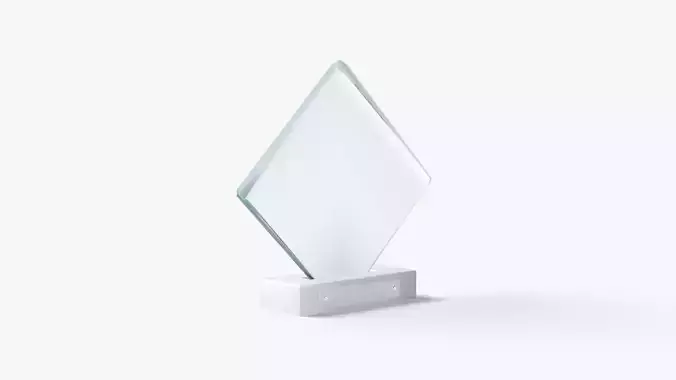 Rhombus Glass Award Trophy - crystal plaque trophies Low-poly 3D model