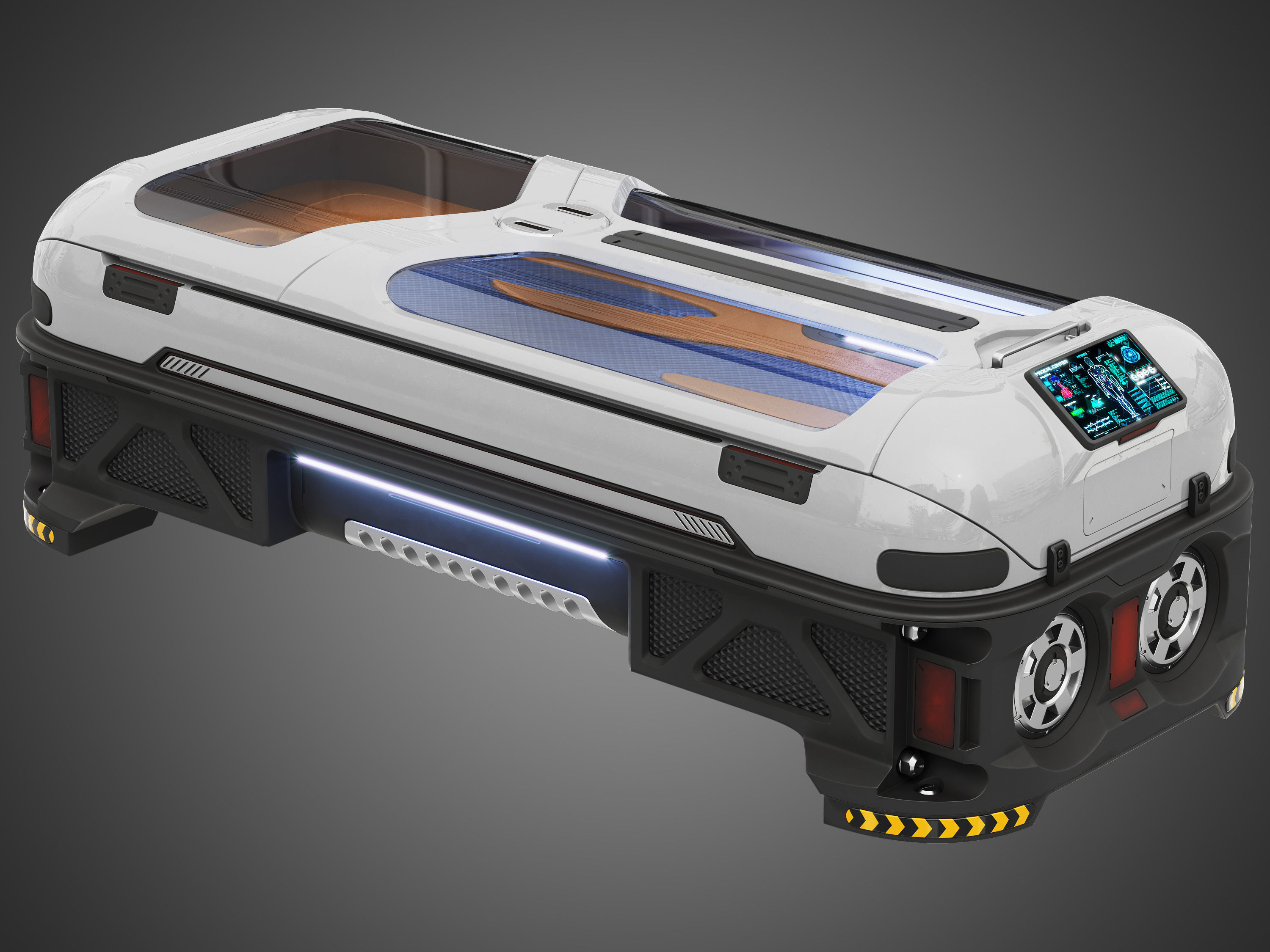 Sci-fi Cryo Chamber Cryopod 3D model_2