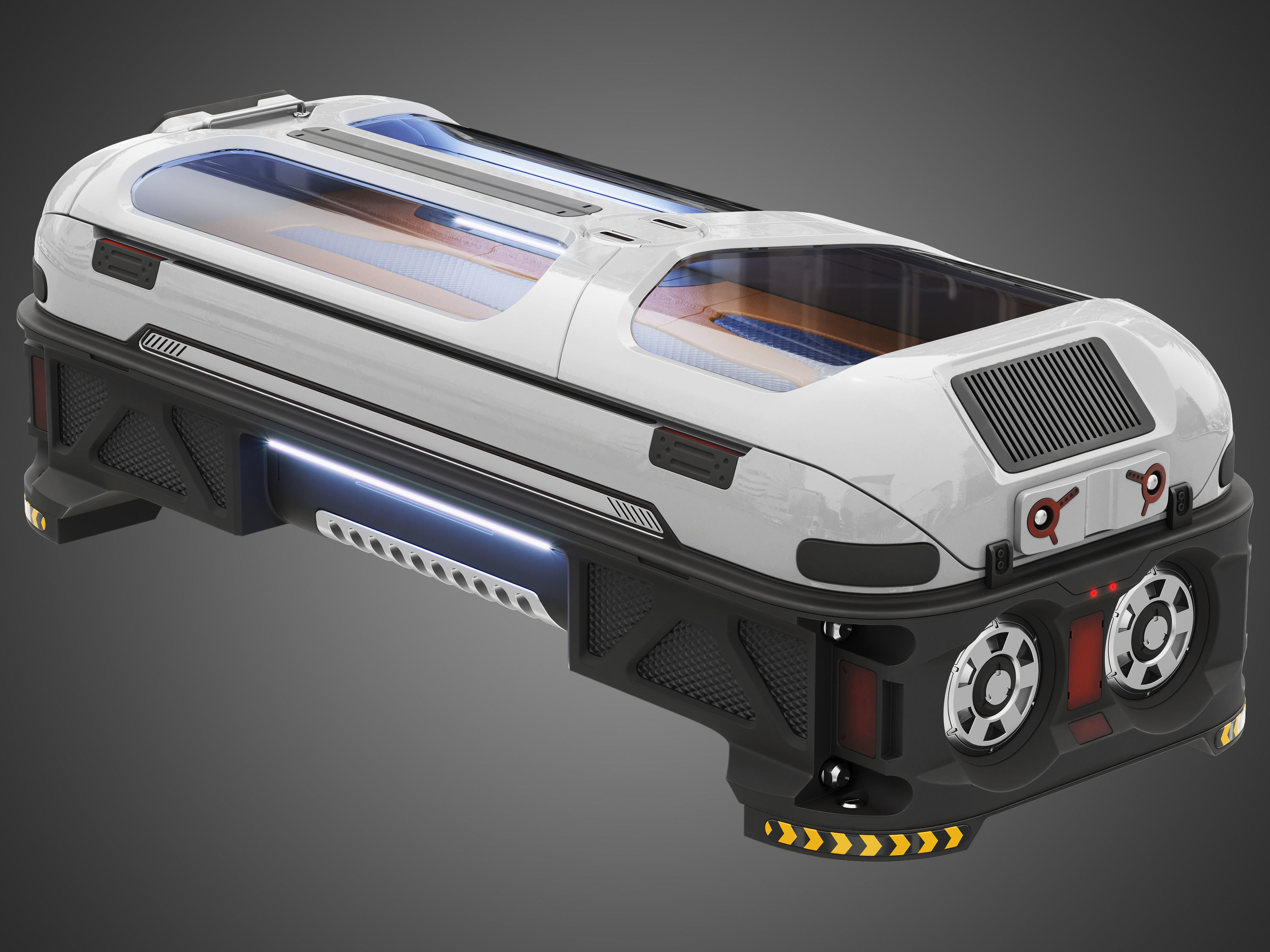 Sci-fi Cryo Chamber Cryopod 3D model_3
