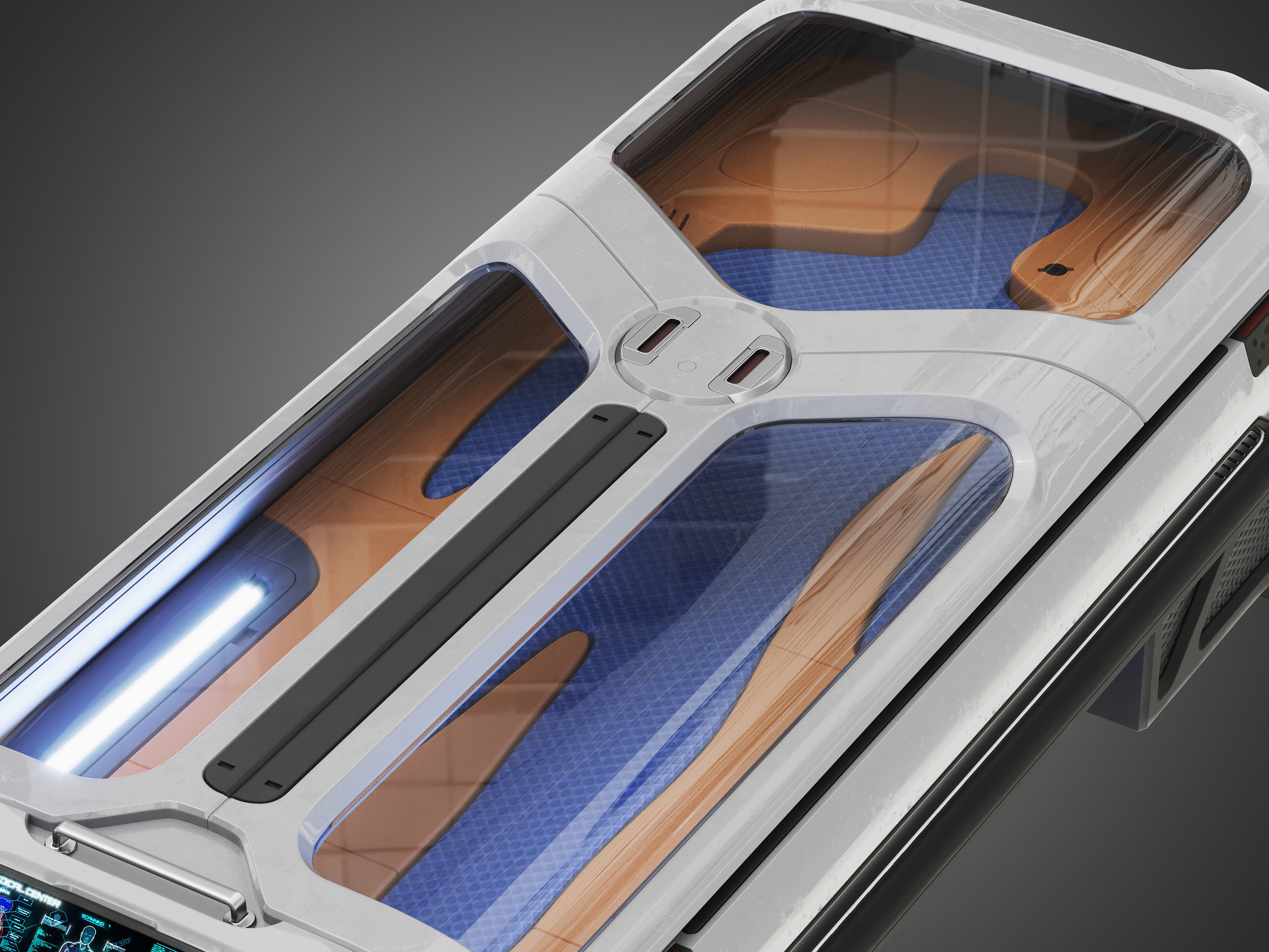 Sci-fi Cryo Chamber Cryopod 3D model_11