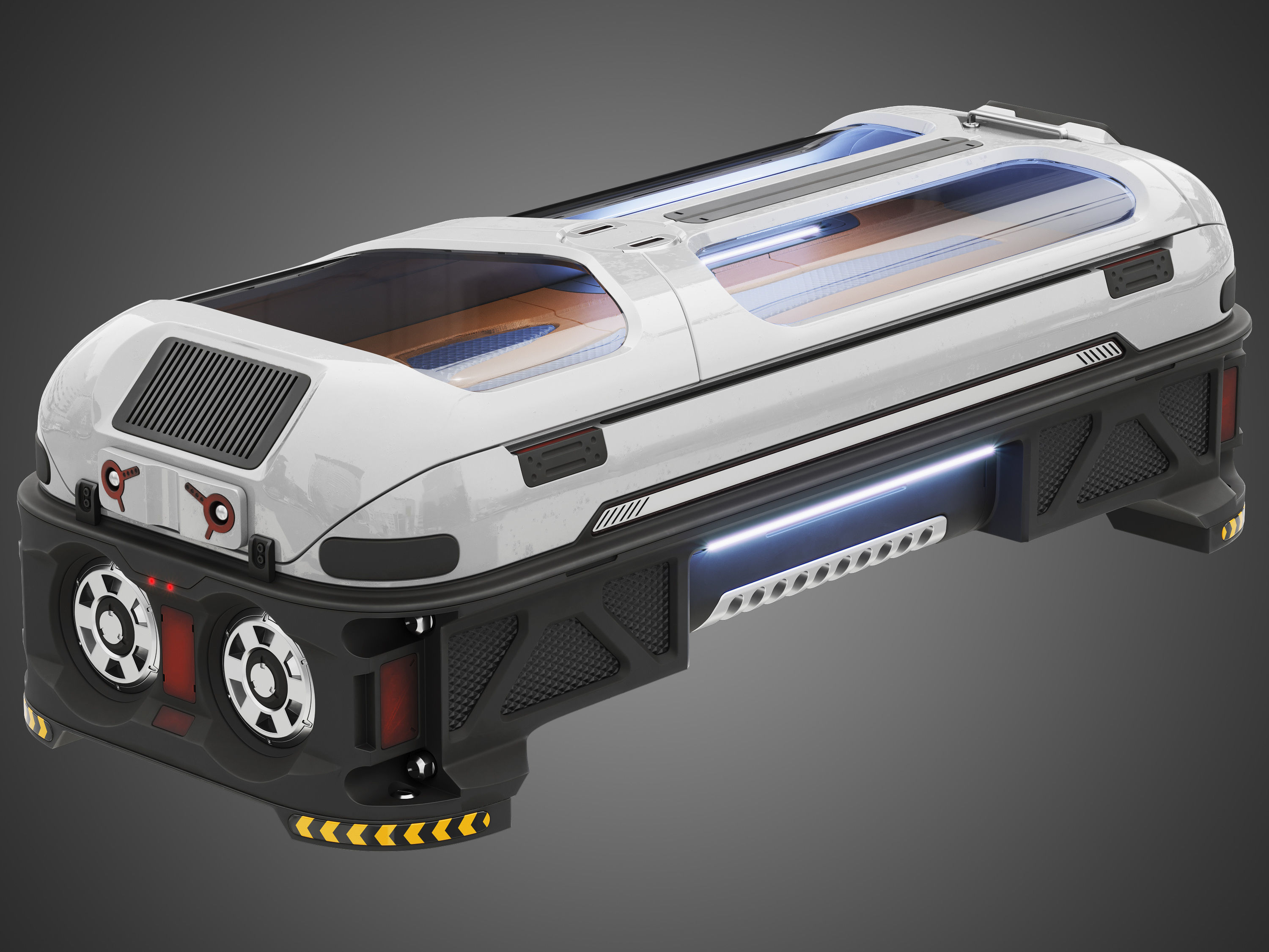 Sci-fi Cryo Chamber Cryopod 3D model_1