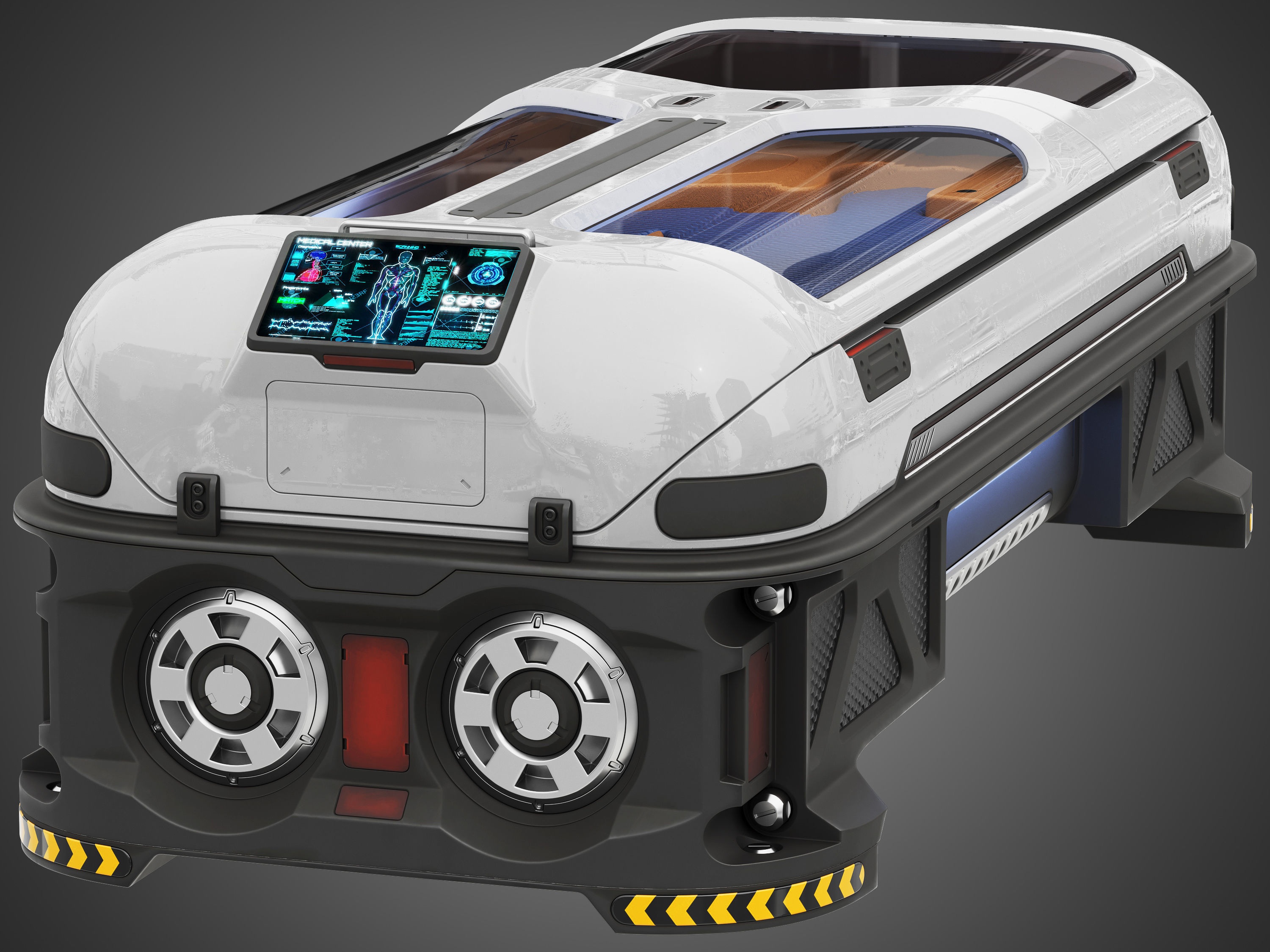 Sci-fi Cryo Chamber Cryopod 3D model_4