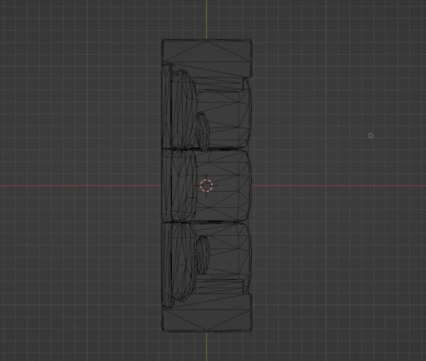 Sofa LowPoly Gray Low-poly 3D model_3