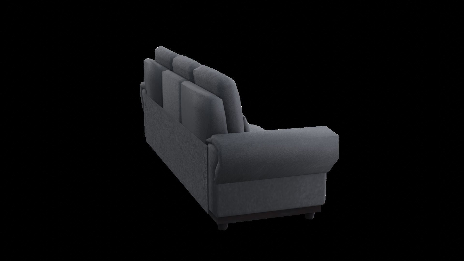 Sofa LowPoly Gray Low-poly 3D model_1