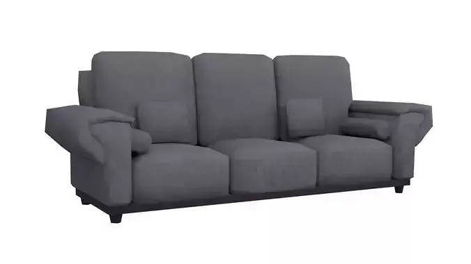 Sofa LowPoly Gray Low-poly 3D model