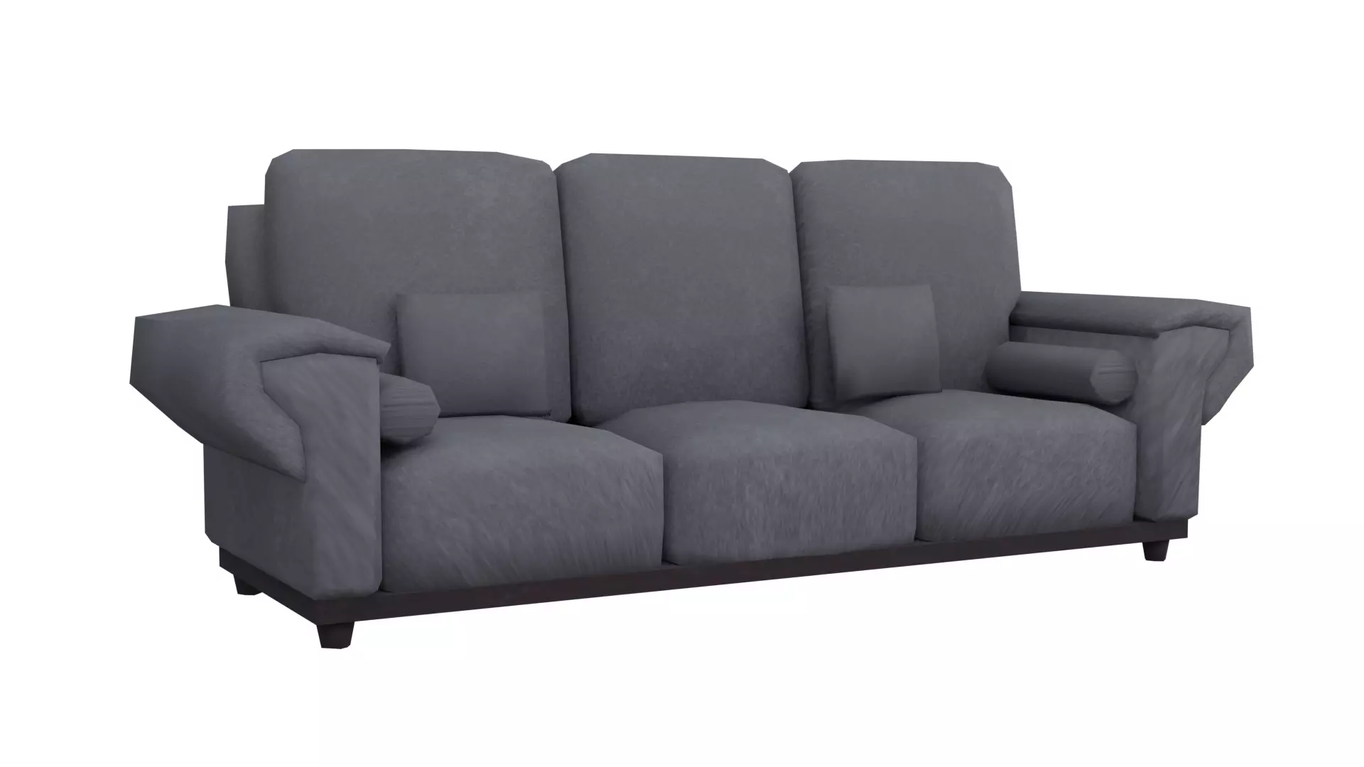 Sofa LowPoly Gray Low-poly 3D model_0