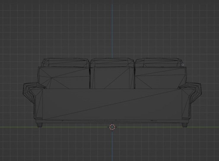 Sofa LowPoly Gray Low-poly 3D model_5