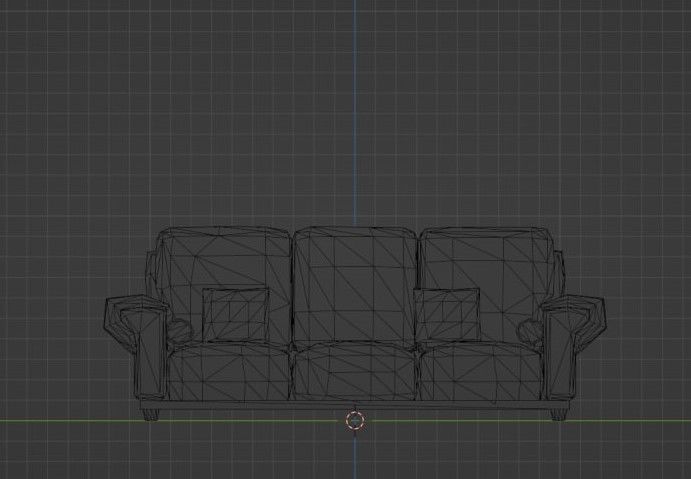 Sofa LowPoly Gray Low-poly 3D model_4