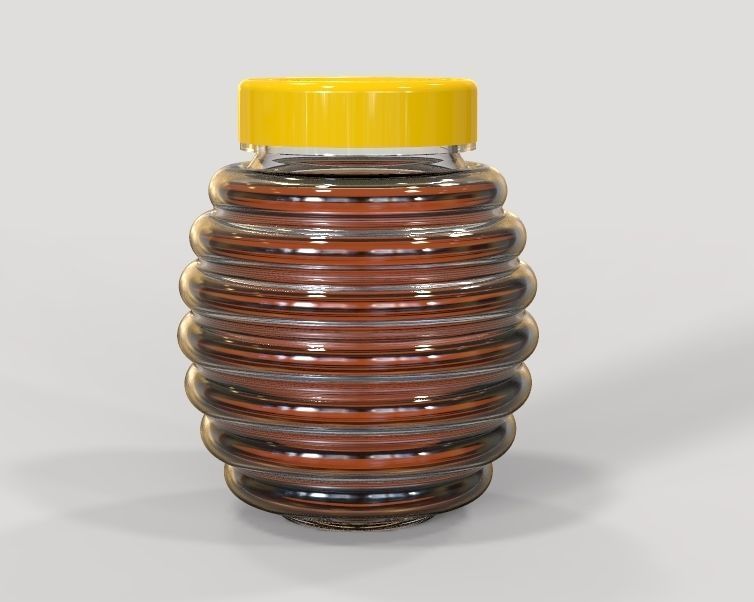 Honey Bottle 200ml 3D print model_36