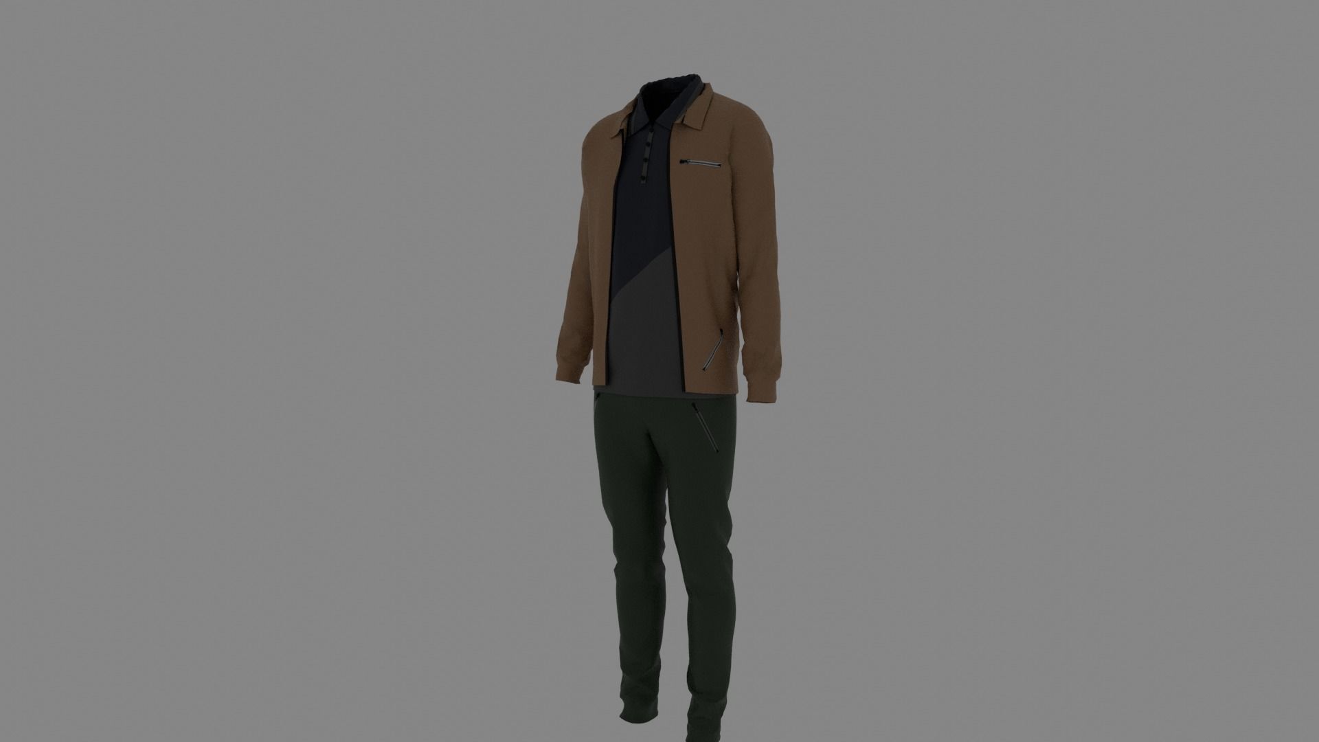 Man Clothes Low-poly 3D model_1