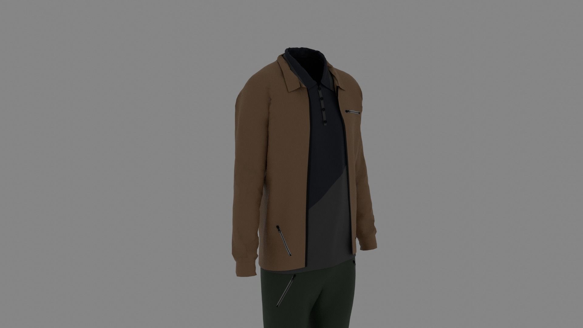 Man Clothes Low-poly 3D model_2