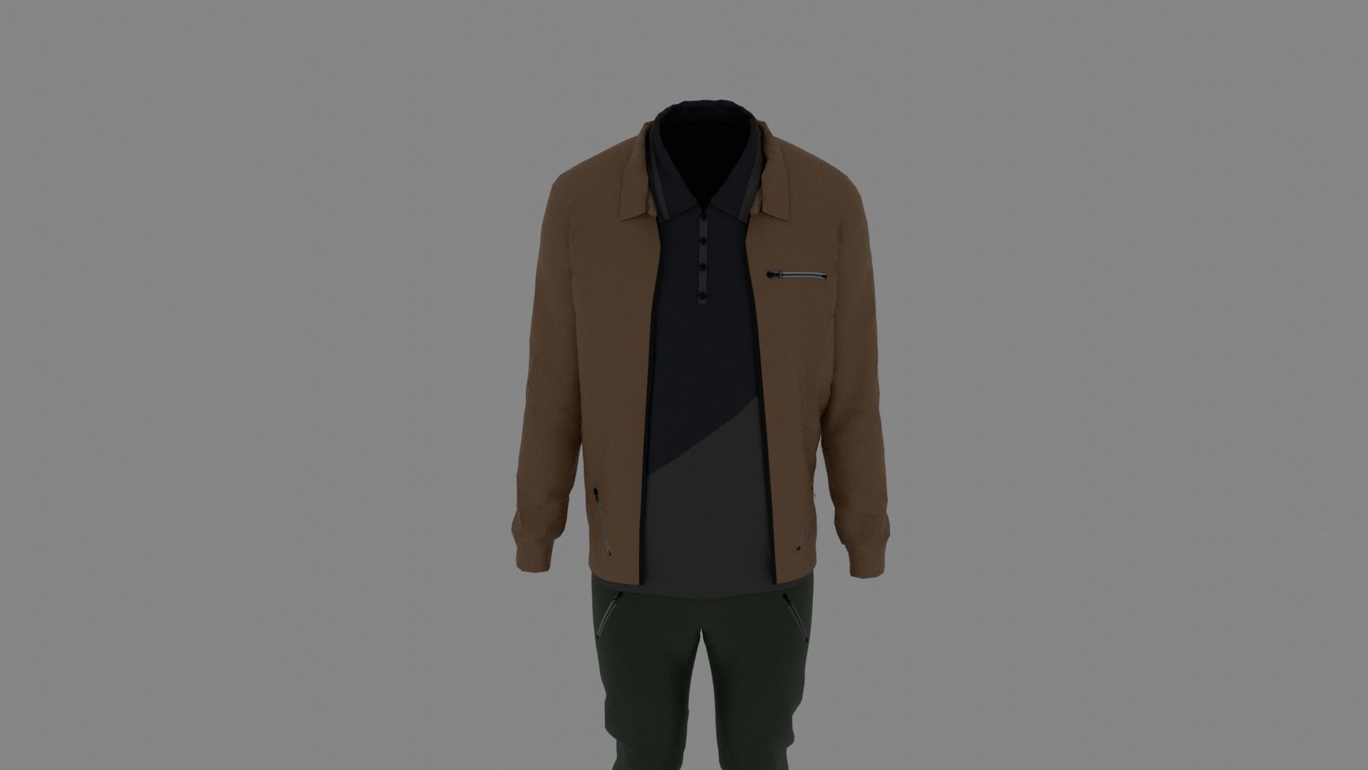 Man Clothes Low-poly 3D model_3