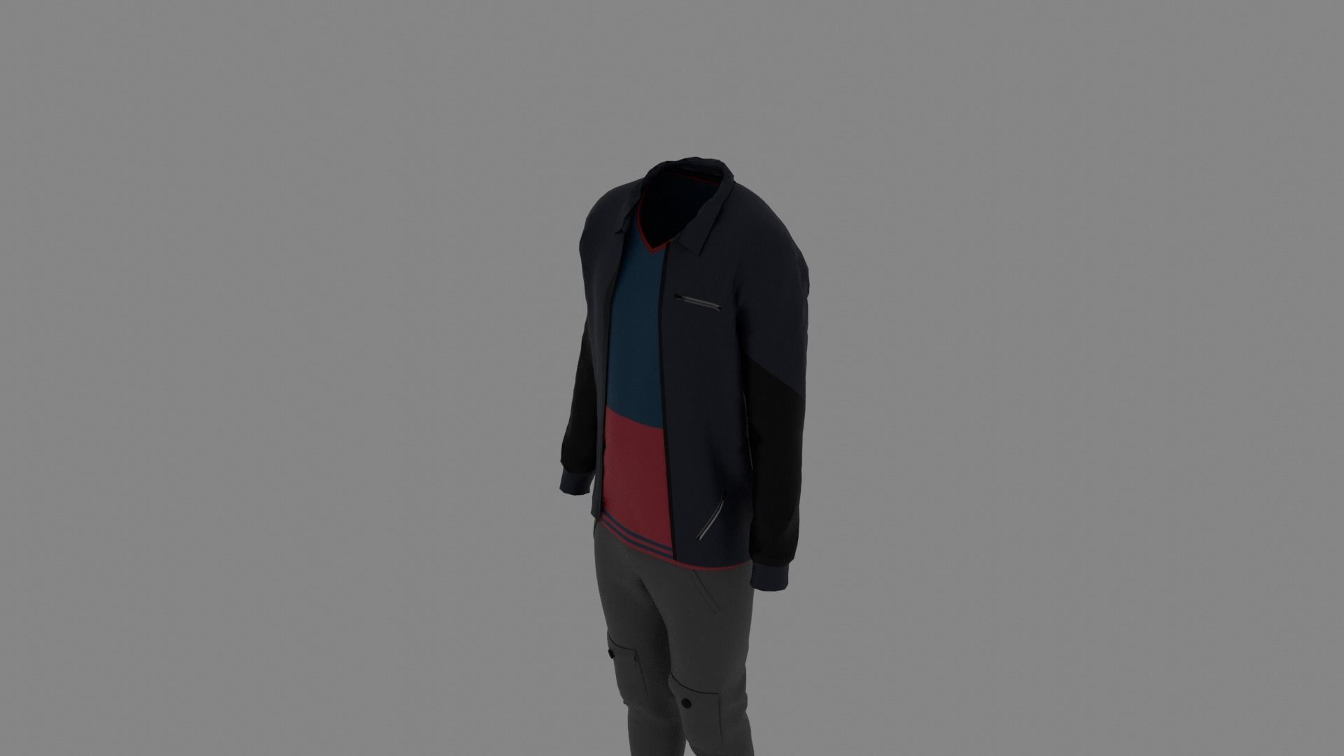 Man Clothes Low-poly 3D model_4