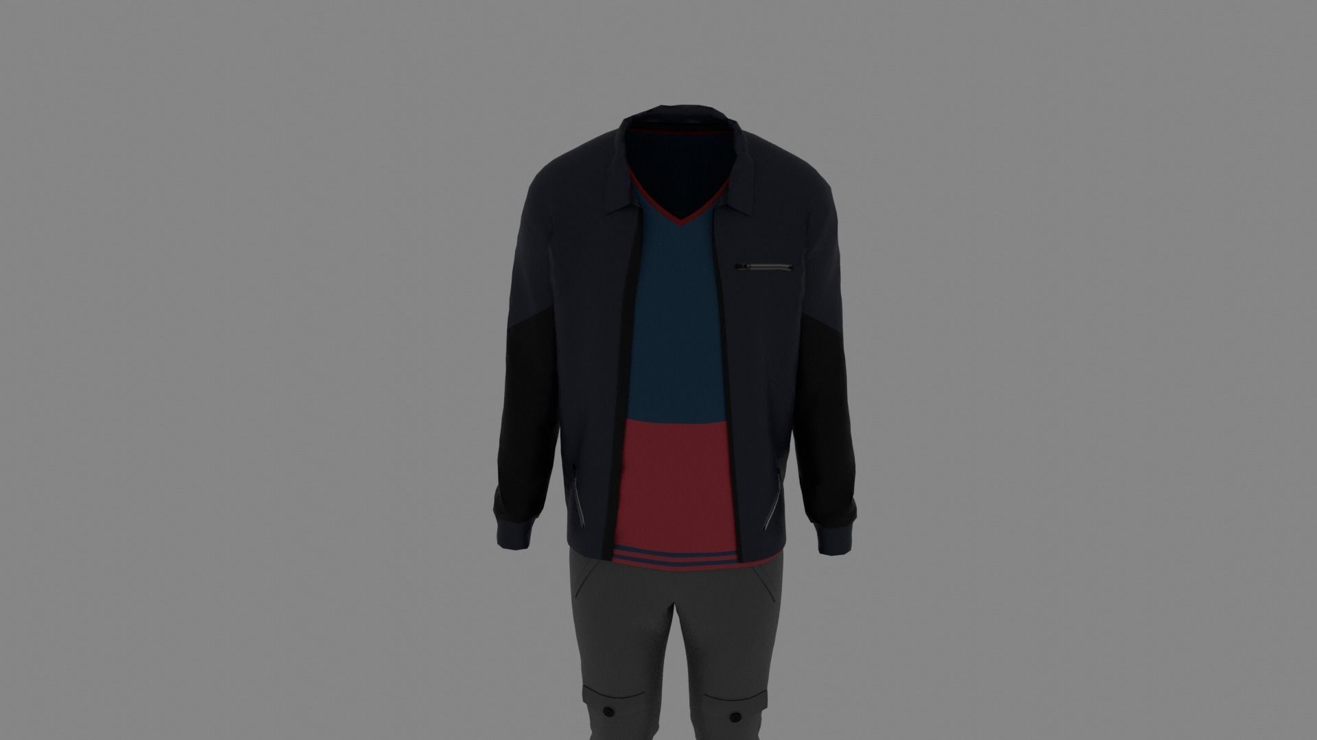 Man Clothes Low-poly 3D model_3