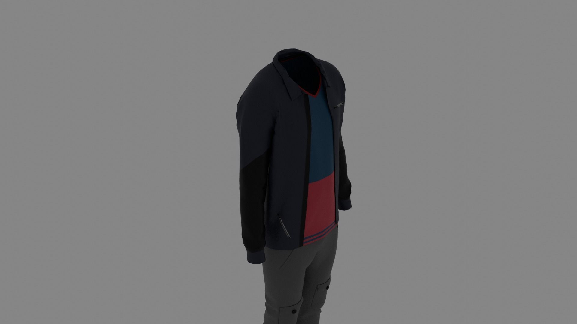 Man Clothes Low-poly 3D model_5