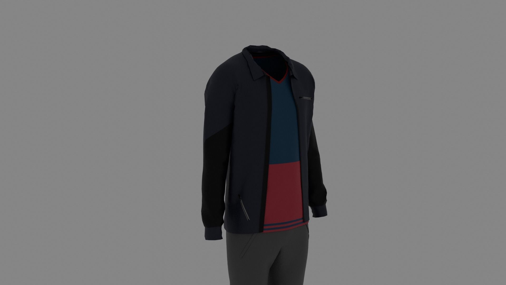 Man Clothes Low-poly 3D model_2
