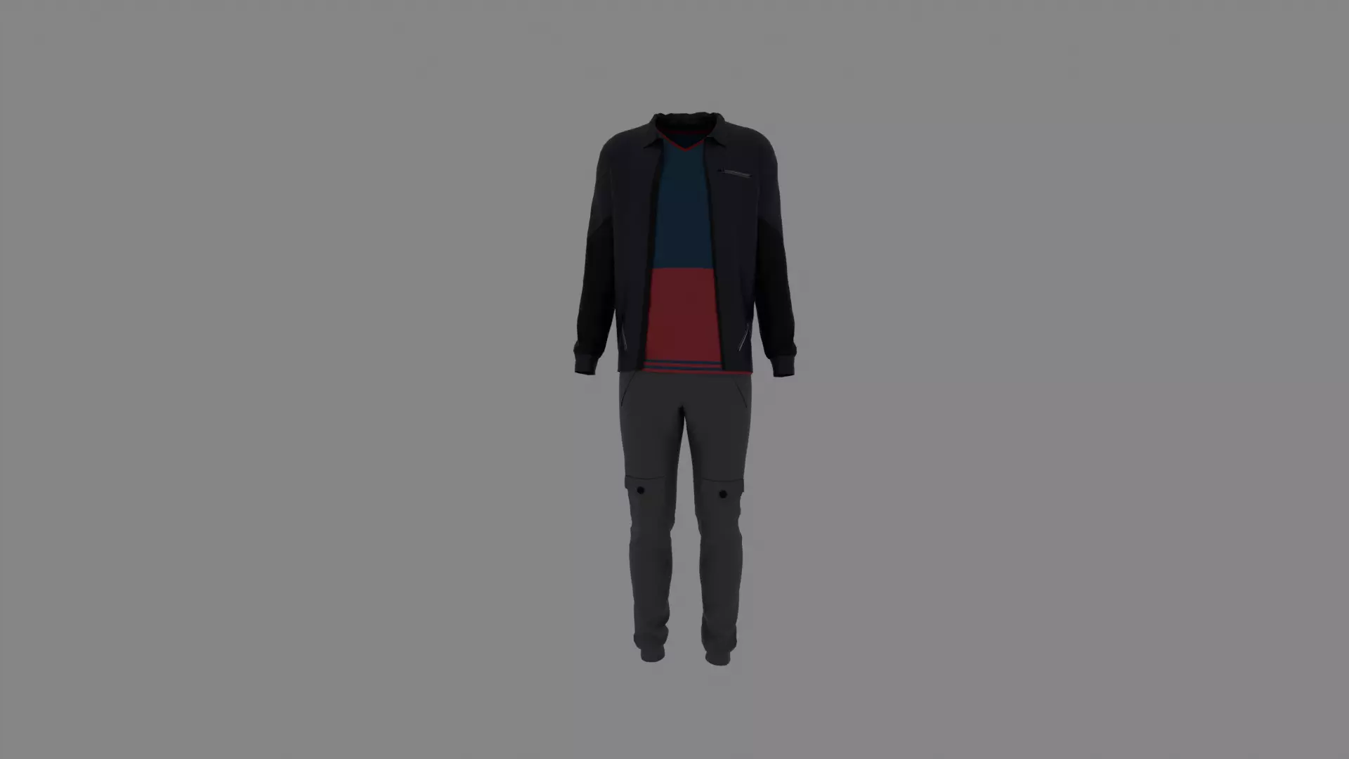 Man Clothes Low-poly 3D model_0