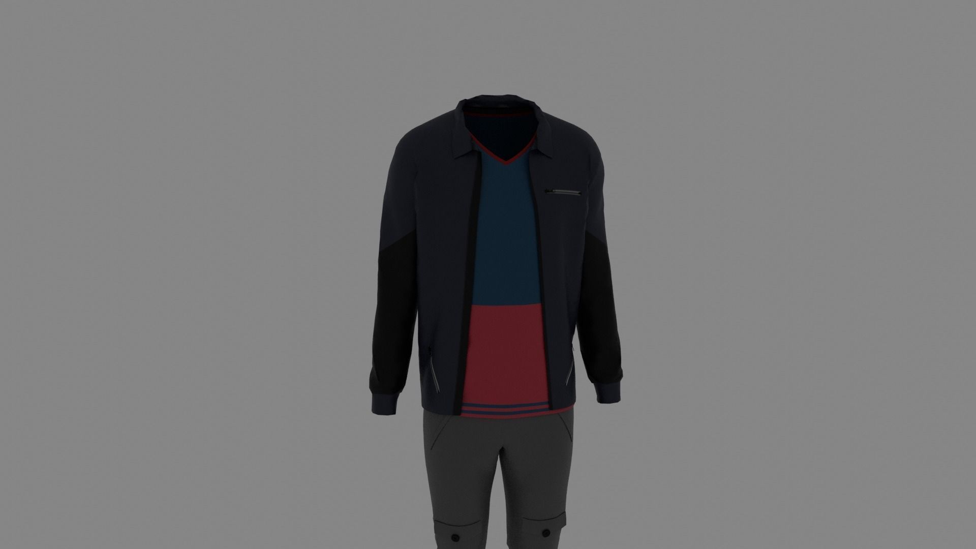Man Clothes Low-poly 3D model_6