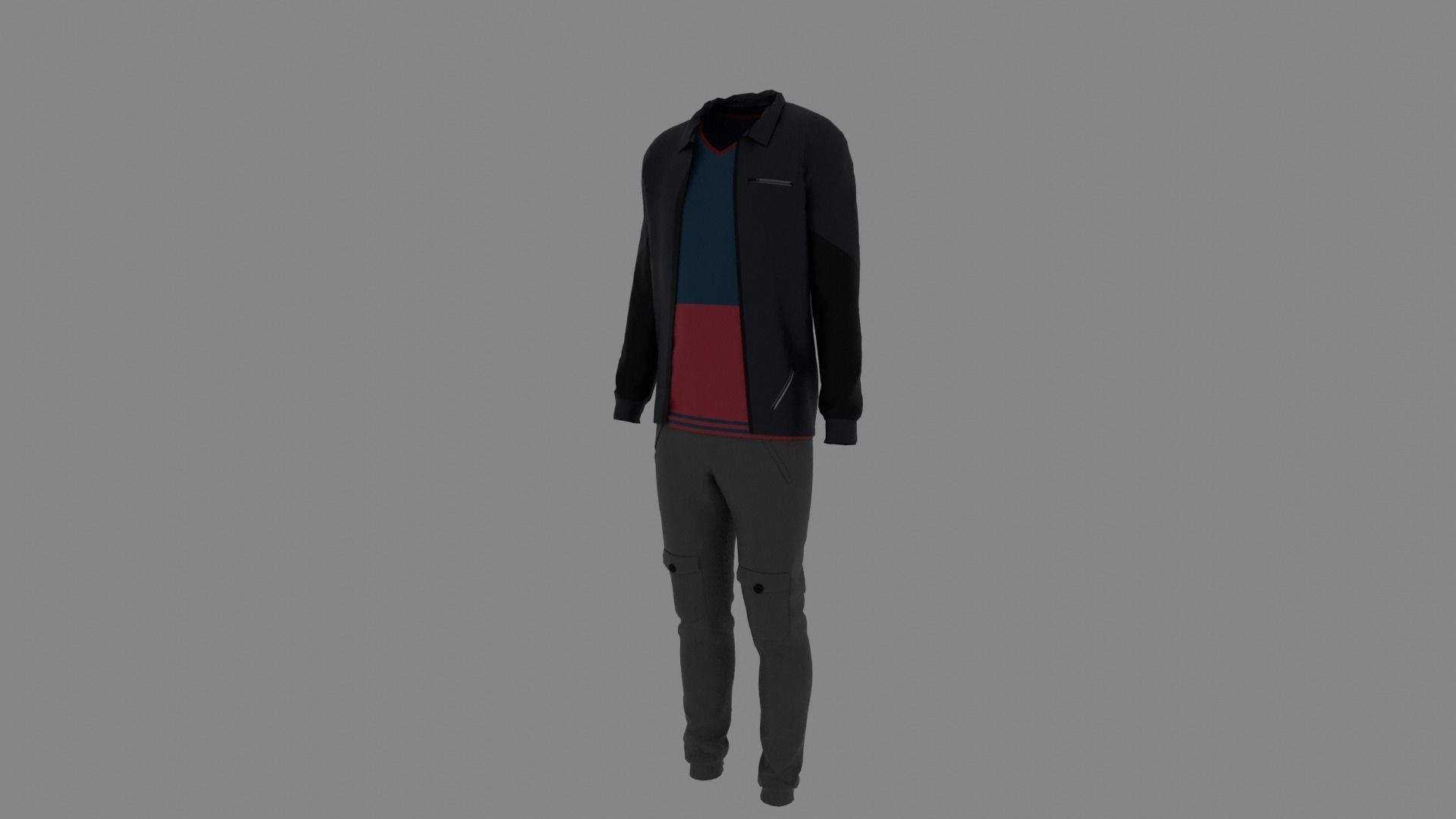 Man Clothes Low-poly 3D model_1